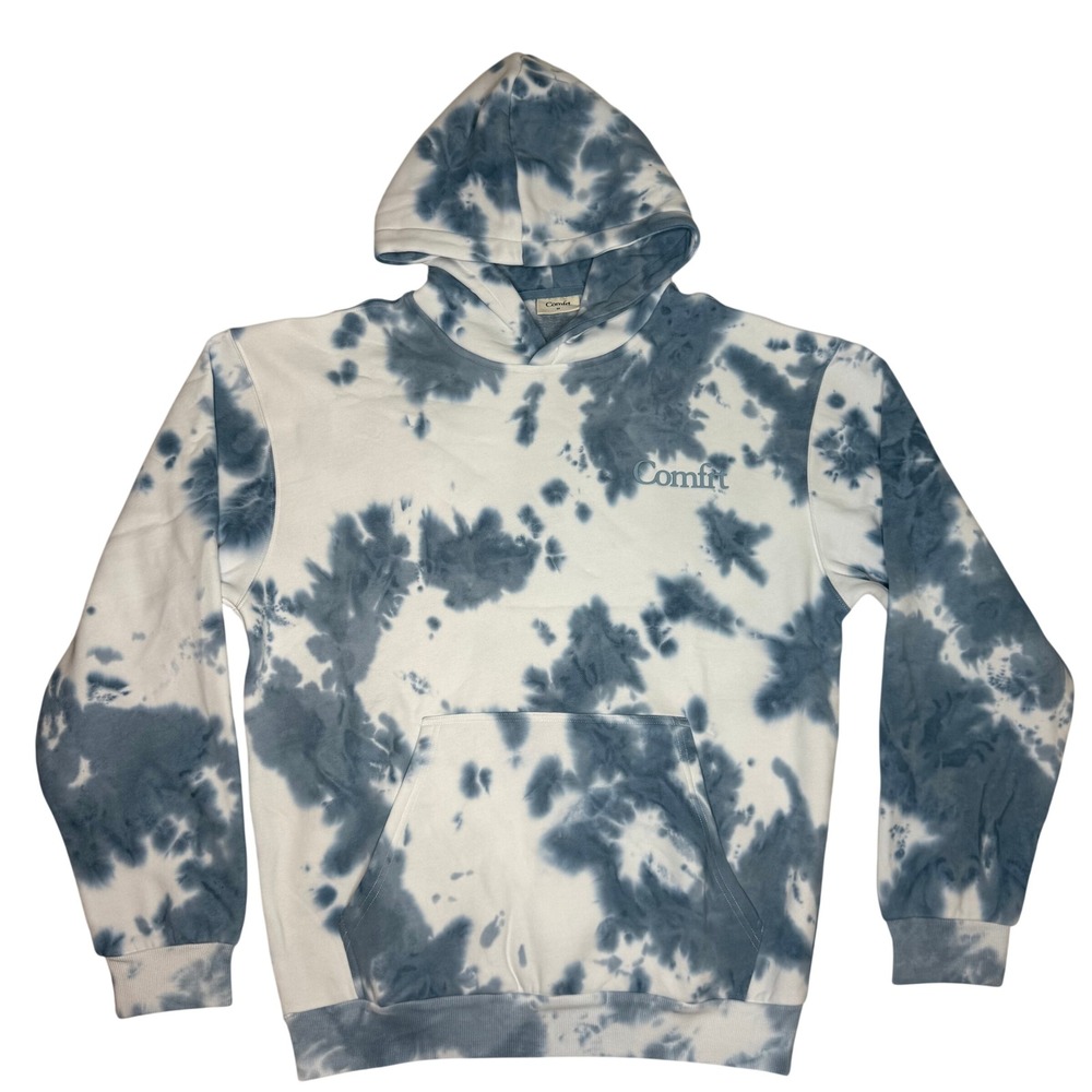 Comfrt Minimalist Hoodie Mega Wave Tie Dye Oversized Medium NEW Cozy Athleisure